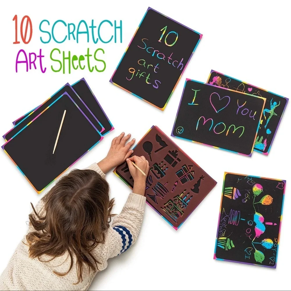 New Kipipol 63 Pcs Drawing Stencils for Kids Drawing Kit Arts Crafts Creative